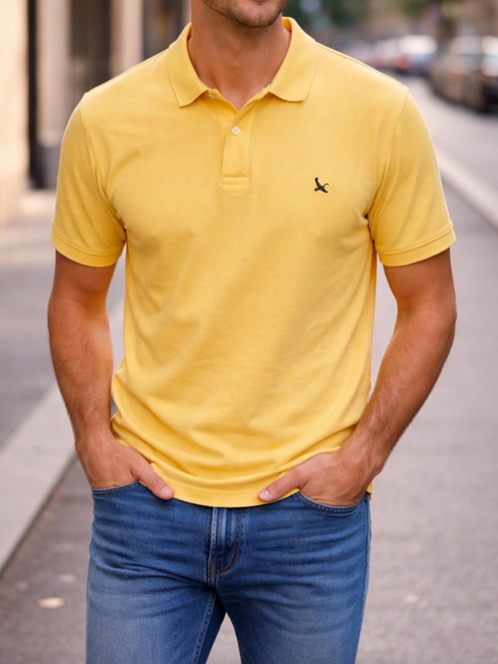 Eddie Bauer Men's Yellow Polo Shirt